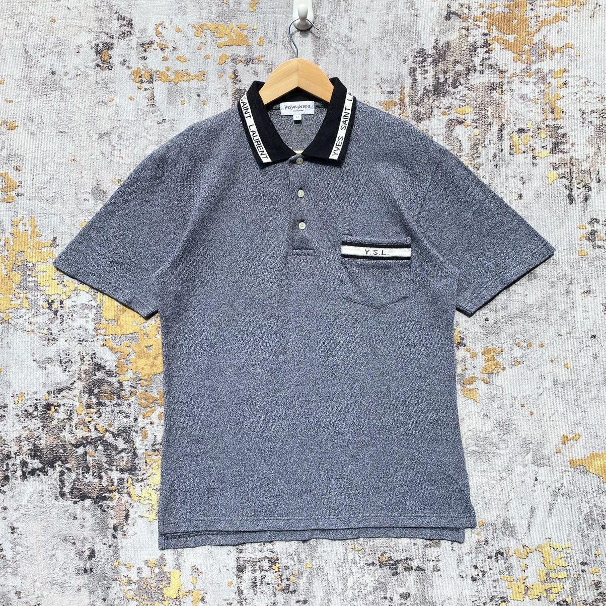 Vintage Vintage Yves Saint Lauren Polos Spellout YSL Luxury Brand Size US M / EU 48-50 / 2 - 1 Thumbnail