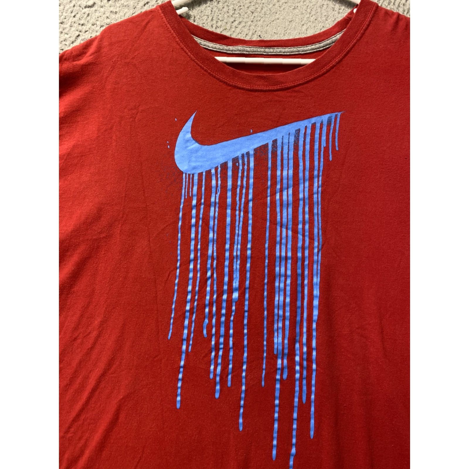 Nike Nike Dri-FIT Shirt Mens 2XL Red Athletic Short Sleeve Crew Neck Casual Size US XXL / EU 58 / 5 - 2 Thumbnail