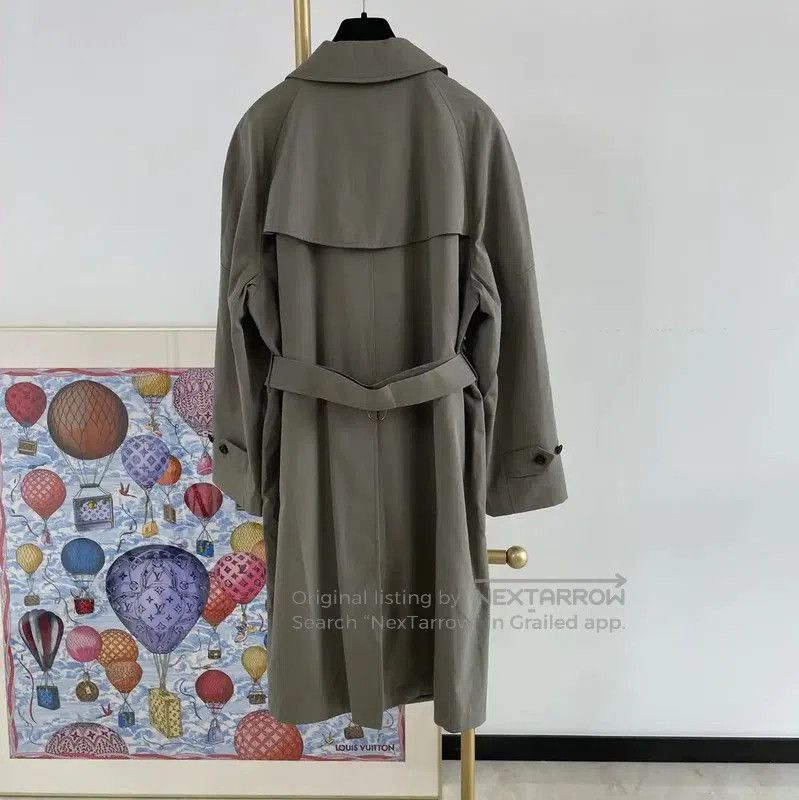 Burberry Burberry Green Cotton Waist Tie Trench Coat. Size XL / US 12-14 / IT 48-50 - 1 Thumbnail