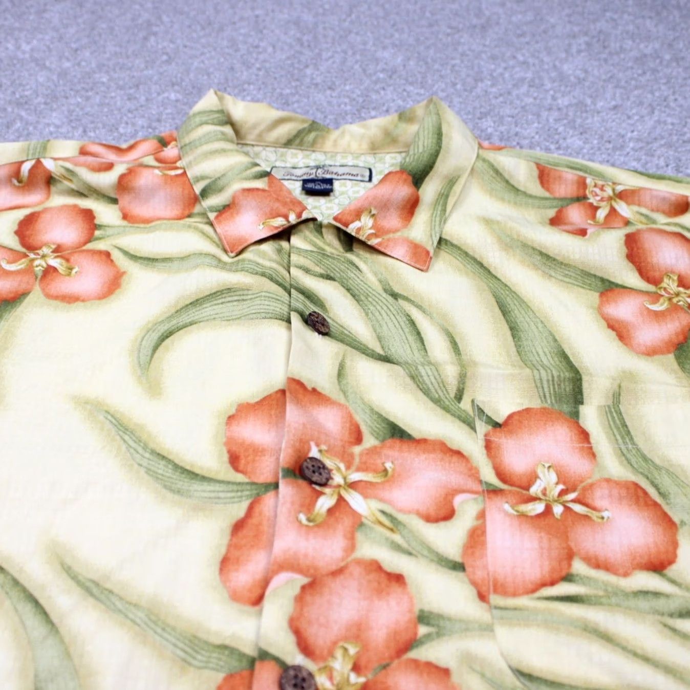 Tommy Bahama Tommy Bahama Camp Shirt Adult XL Yellow Floral Silk S/S Button Up Shirt Size US XL / EU 56 / 4 - 4 Thumbnail