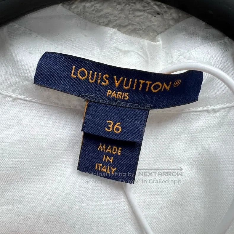Louis Vuitton Louis Vuitton White Full Embroidered LOGO Shirt Size XS / US 0-2 / IT 36-38 - 3 Thumbnail