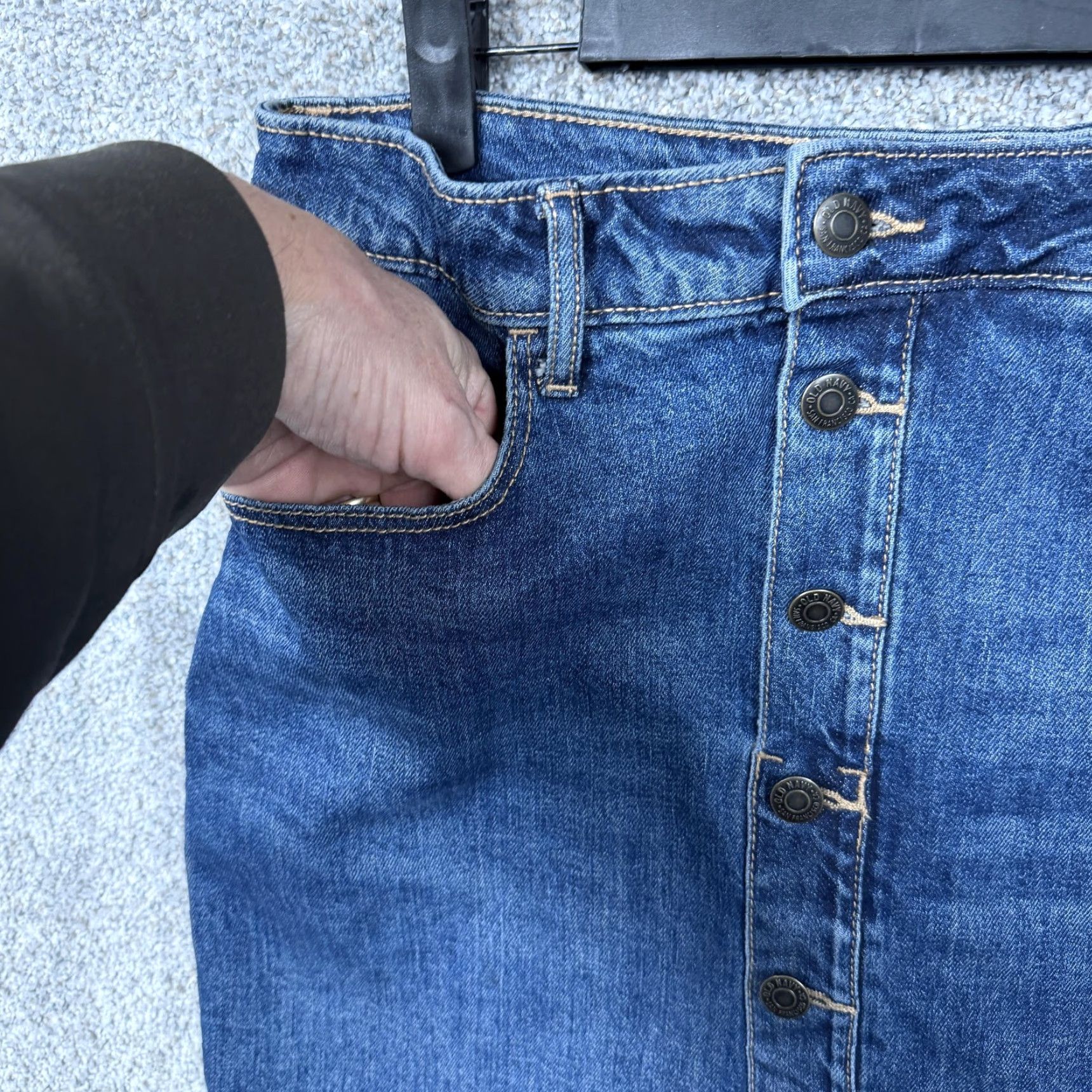 Old Navy Old Navy Denim Skirt 10 Button Front High-Rise Secret-Slim Pockets Women Regular Blue Denim Mini Pencil Casual CasualWear Size 32" / US 10 / IT 46 - 4 Thumbnail