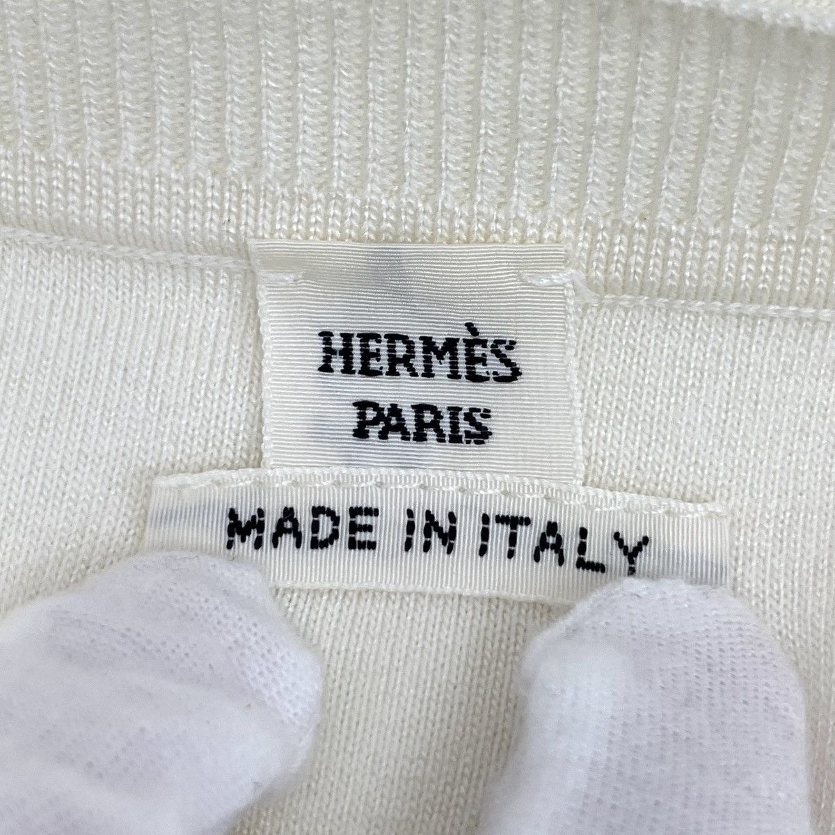 Hermes Hermes Beige Silk Long Sleeve Knit Pullover K26WX Size XXS / US 00 / IT 34 - 5 Thumbnail