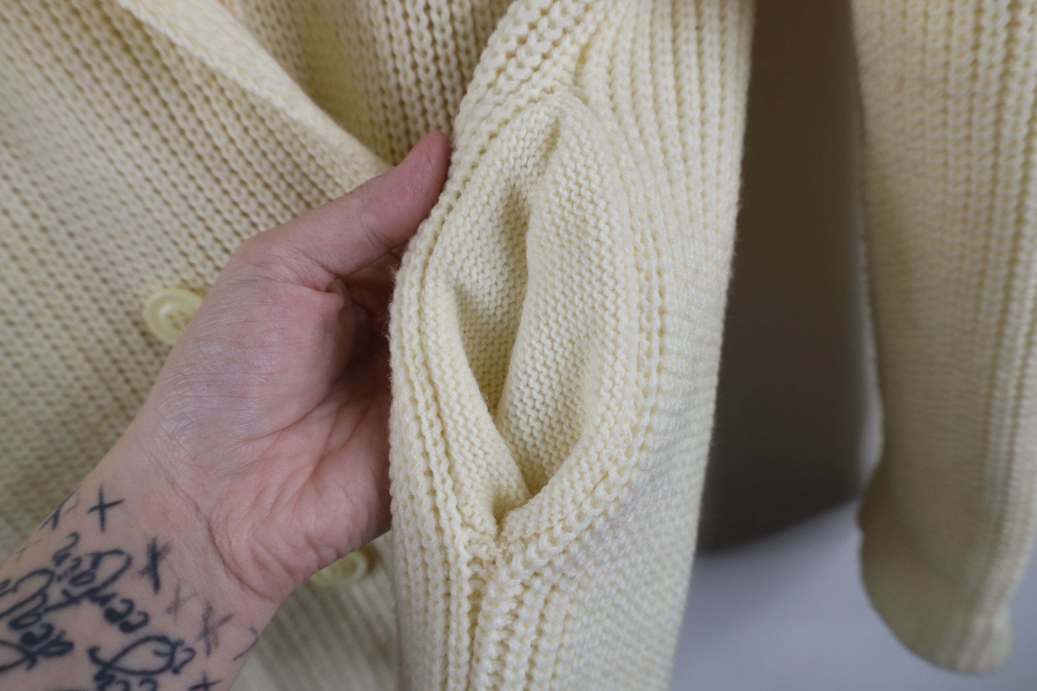 Vintage Vintage 70s Streetwear Ribbed Knit Blazer Cardigan Sweater Size M / US 6-8 / IT 42-44 - 9 Thumbnail