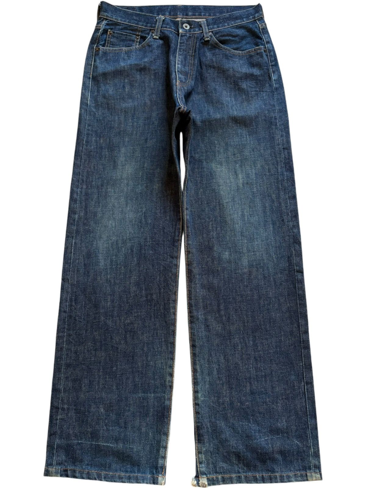 Japanese Brand Vintage Japanese Brand Blue Wash Distressed Baggy Jeans Size 32" / US 10 / IT 46 - 1 Thumbnail
