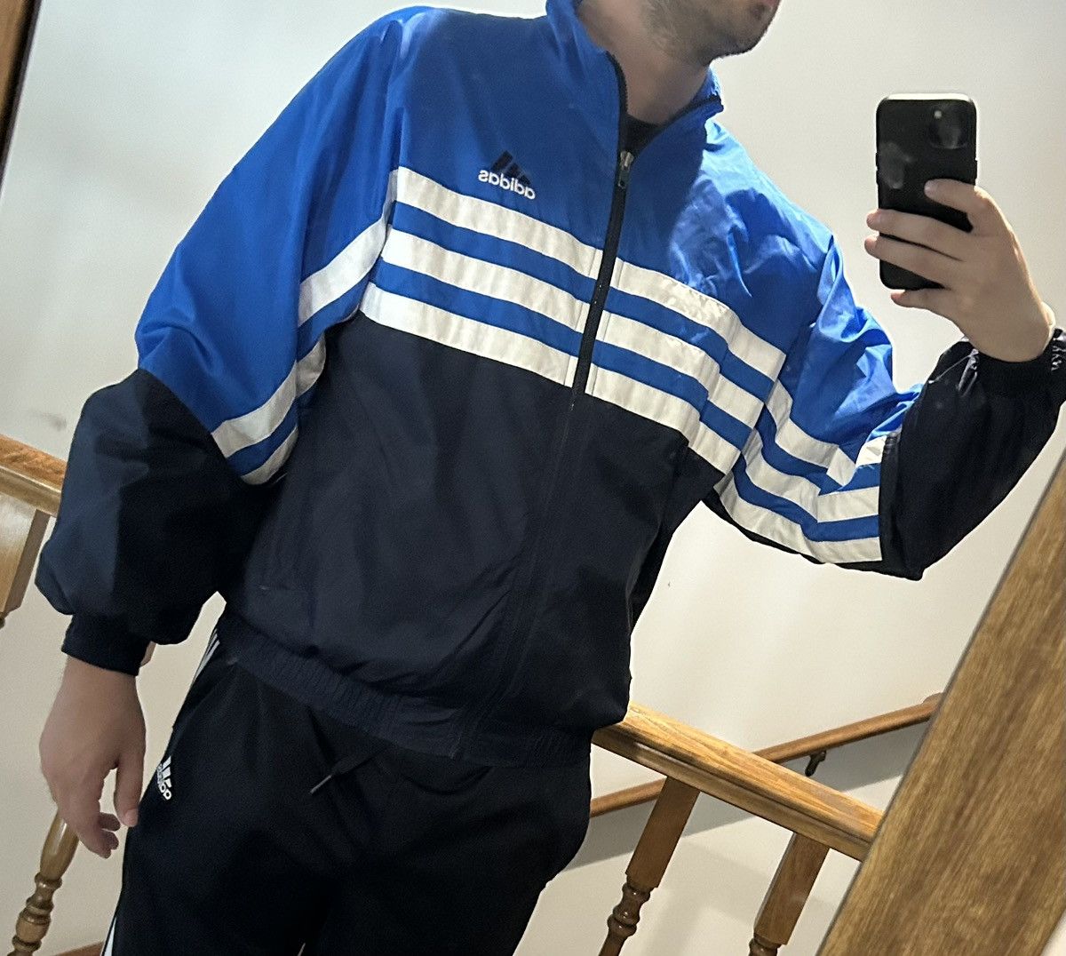 Adidas Vintage 90s Adidas Nylon Track Jacket S (Fits M) Blue Retro Size US S / EU 44-46 / 1 - 13 Thumbnail