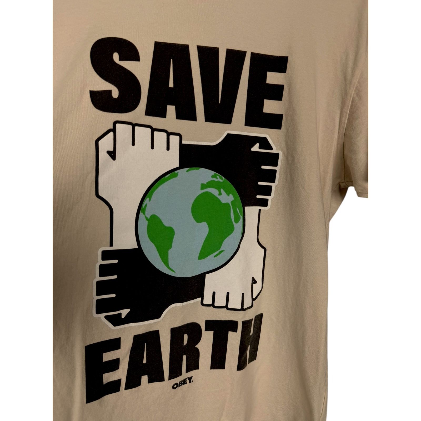 Obey Obey Save Earth Organic Cotton Natural Earth T-Shirt M Size US M / EU 48-50 / 2 - 2 Thumbnail
