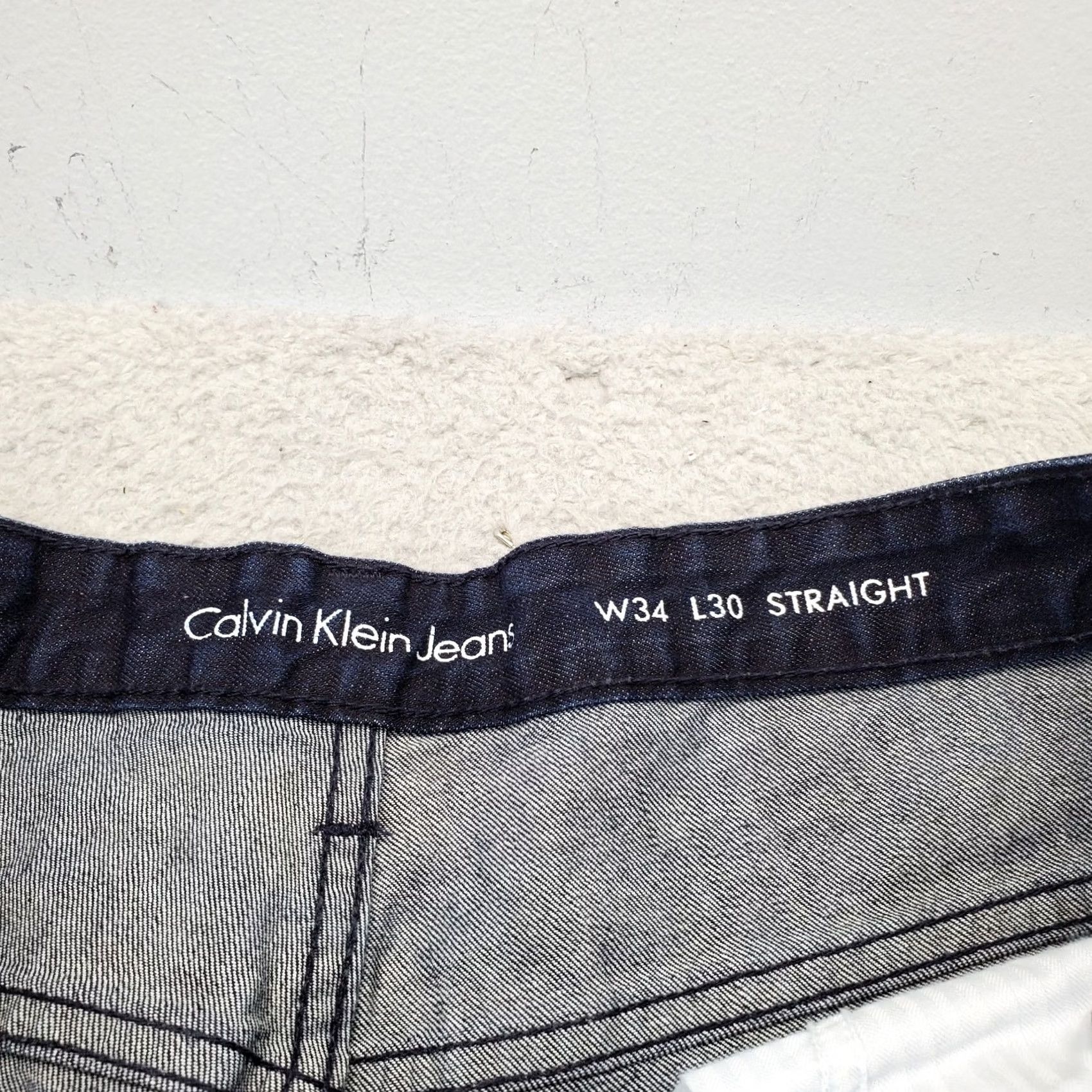 Calvin Klein Calvin Klein Jeans Mens 34 Navy Denim Casual Dark Wash Stretch Straight Leg Shirt? Size US 34 / EU 50 - 7 Thumbnail