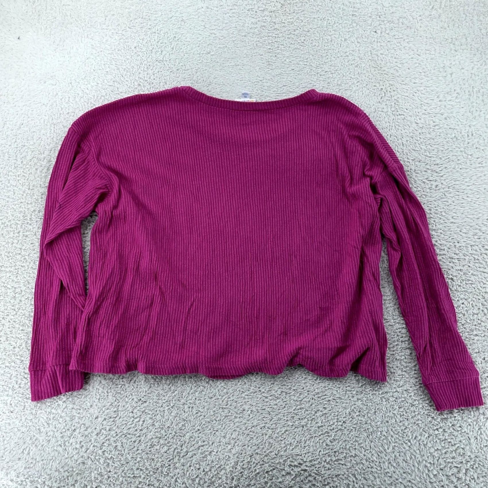 Vintage LuLaRoe Shirt Womens XL Purple Ribbed Long Sleeve Pullover Stretch Crewneck Lulu Size XL / US 12-14 / IT 48-50 - 3 Thumbnail