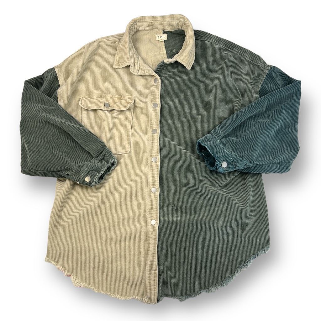 Other POL Distressed Oversized Corduroy Shacket Size Large Size L / US 10 / IT 46 - 1 Thumbnail