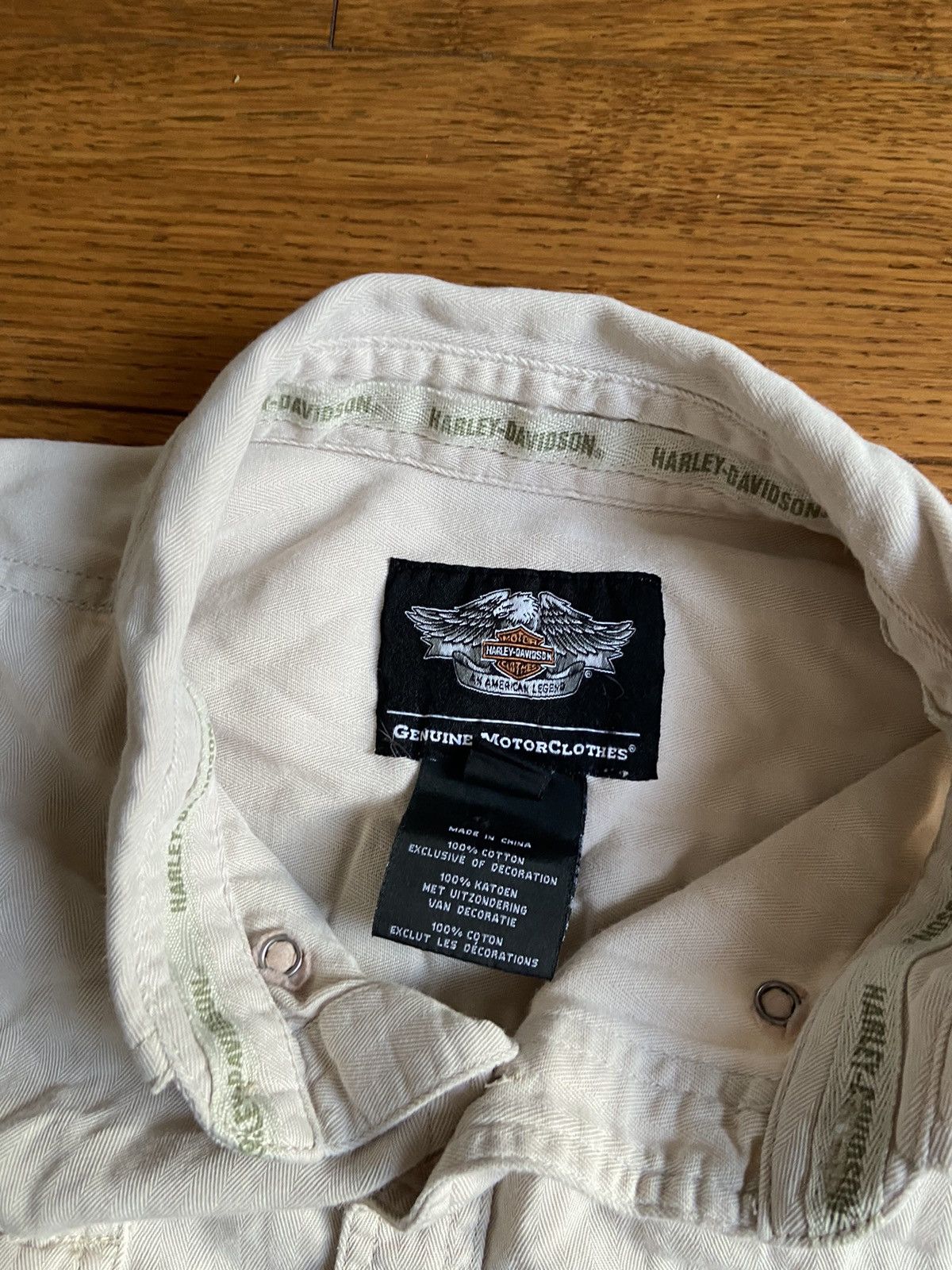 Harley Davidson × Vintage Harley-Davidson beige shirt high quality Size US XL / EU 56 / 4 - 4 Thumbnail
