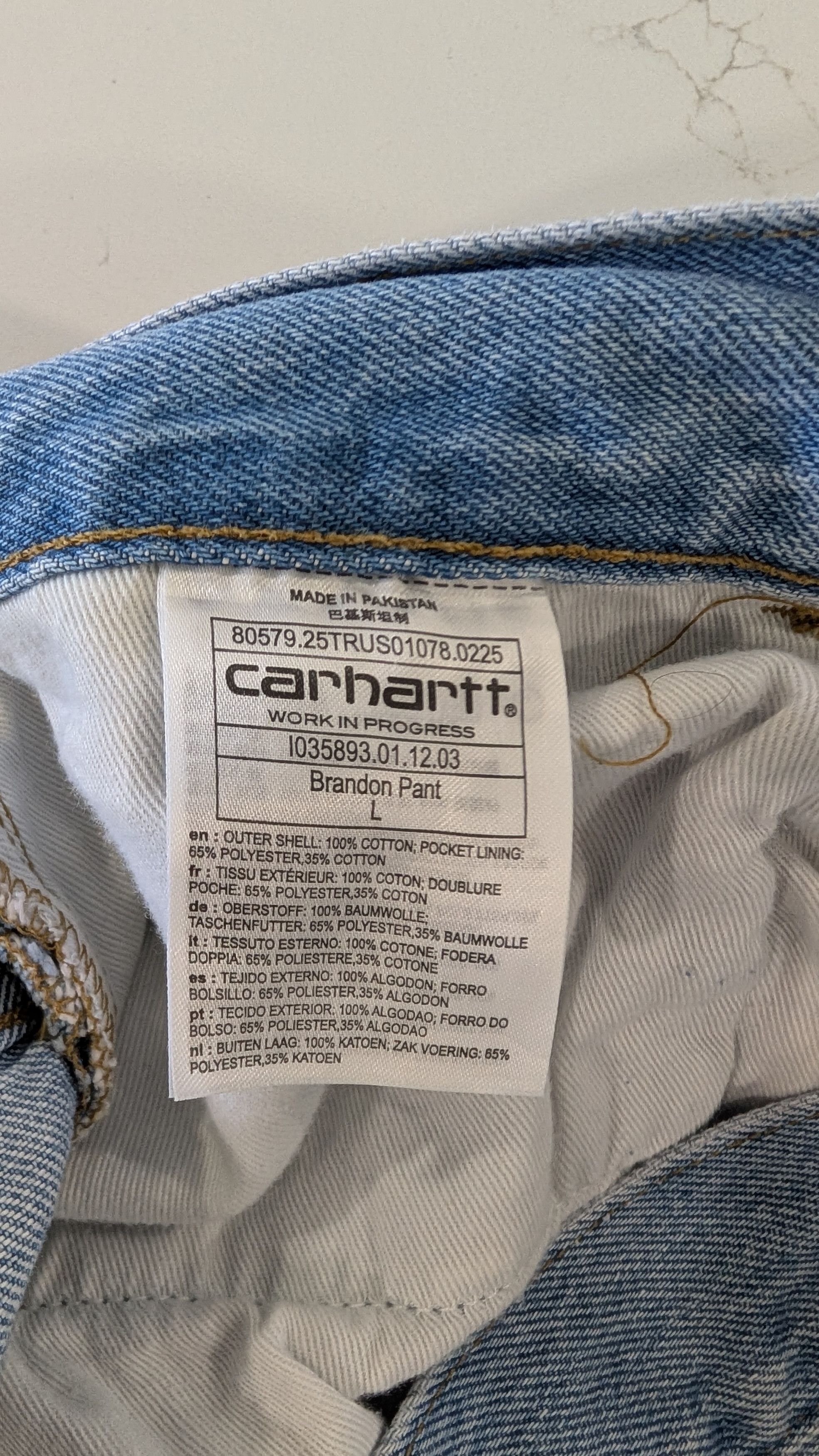 Carhartt Wip Carhartt WIP Brandon Pant NWT L Light Blue Stone Size US 37 - 5 Thumbnail