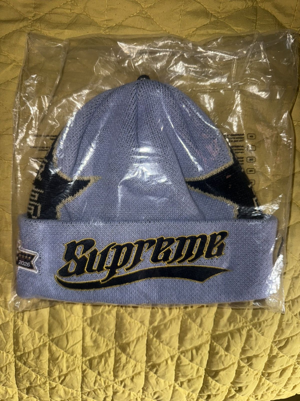 New Era × Supreme Supreme x New Era Stars Beanie Gray Size ONE SIZE - 2 Thumbnail