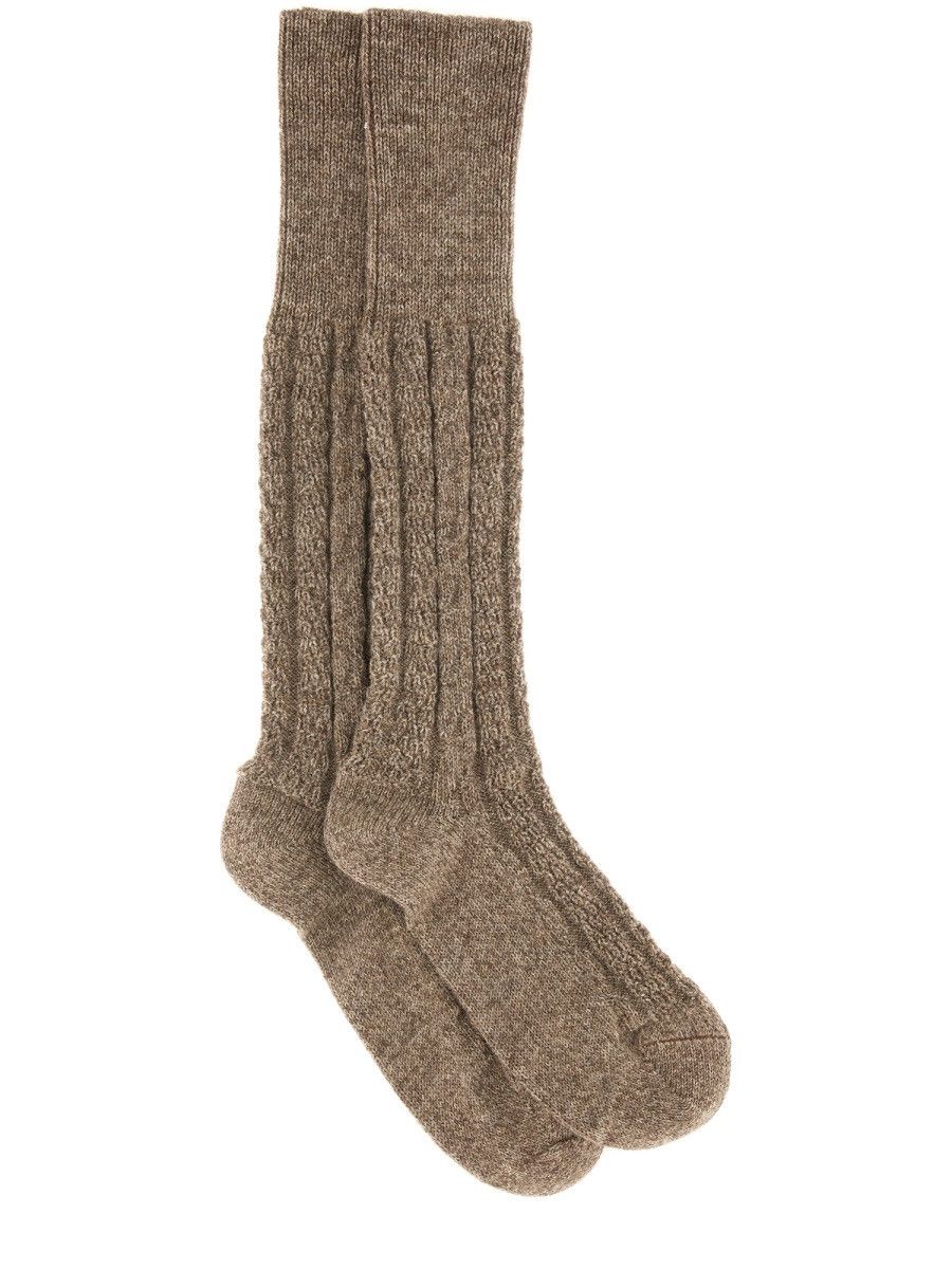 Maison Margiela MAISON MARGIELA LONG SOCKS - BROWN Size ONE SIZE - 1 Thumbnail