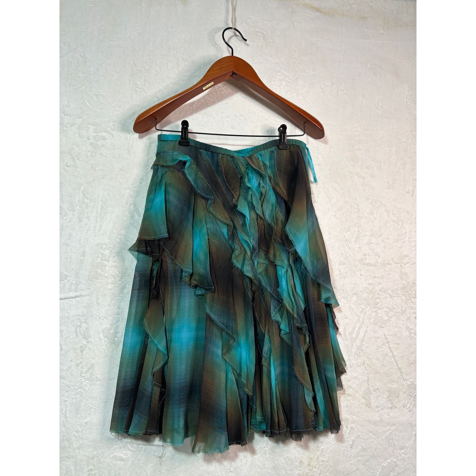 DKNY Size 4 | Vintage DKNY Silk Tiered Silk Print Midi Skirt Size 27" / US 4 / IT 40 - 4 Thumbnail