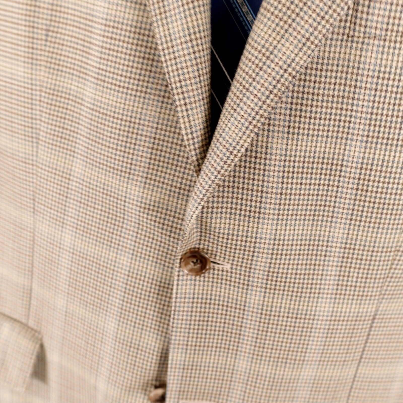 Joseph Abboud Joseph Abboud Classic Wool Silk Green Beige Blue Houndstooth Size 42R - 5 Thumbnail