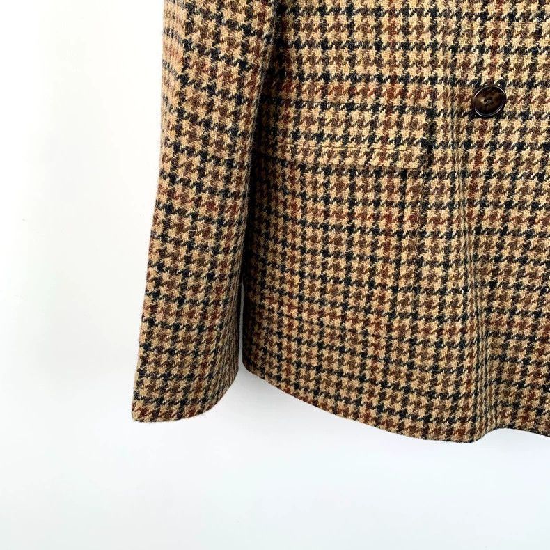 Celine Brown Houndstooth Wool DoubleBreasted Blazer Size US M / EU 48-50 / 2 - 4 Thumbnail