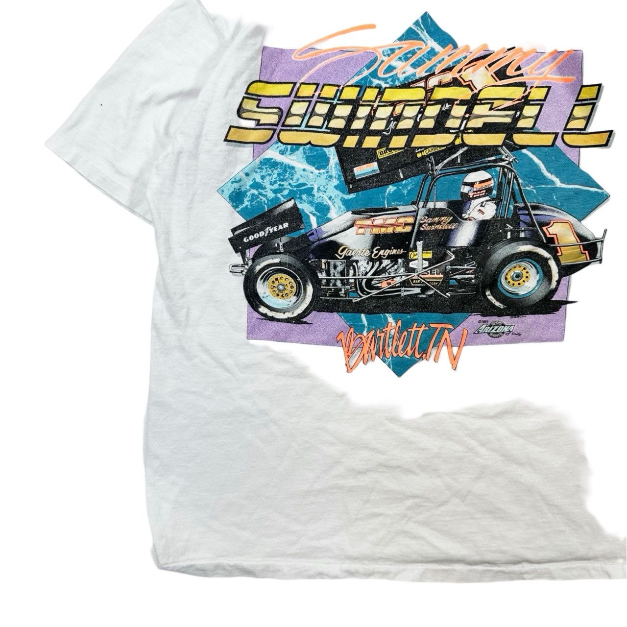 Vintage Vintage 90s Single Stitch Big Print Swindell Graphic T Shirt Size US XL / EU 56 / 4 - 3 Thumbnail