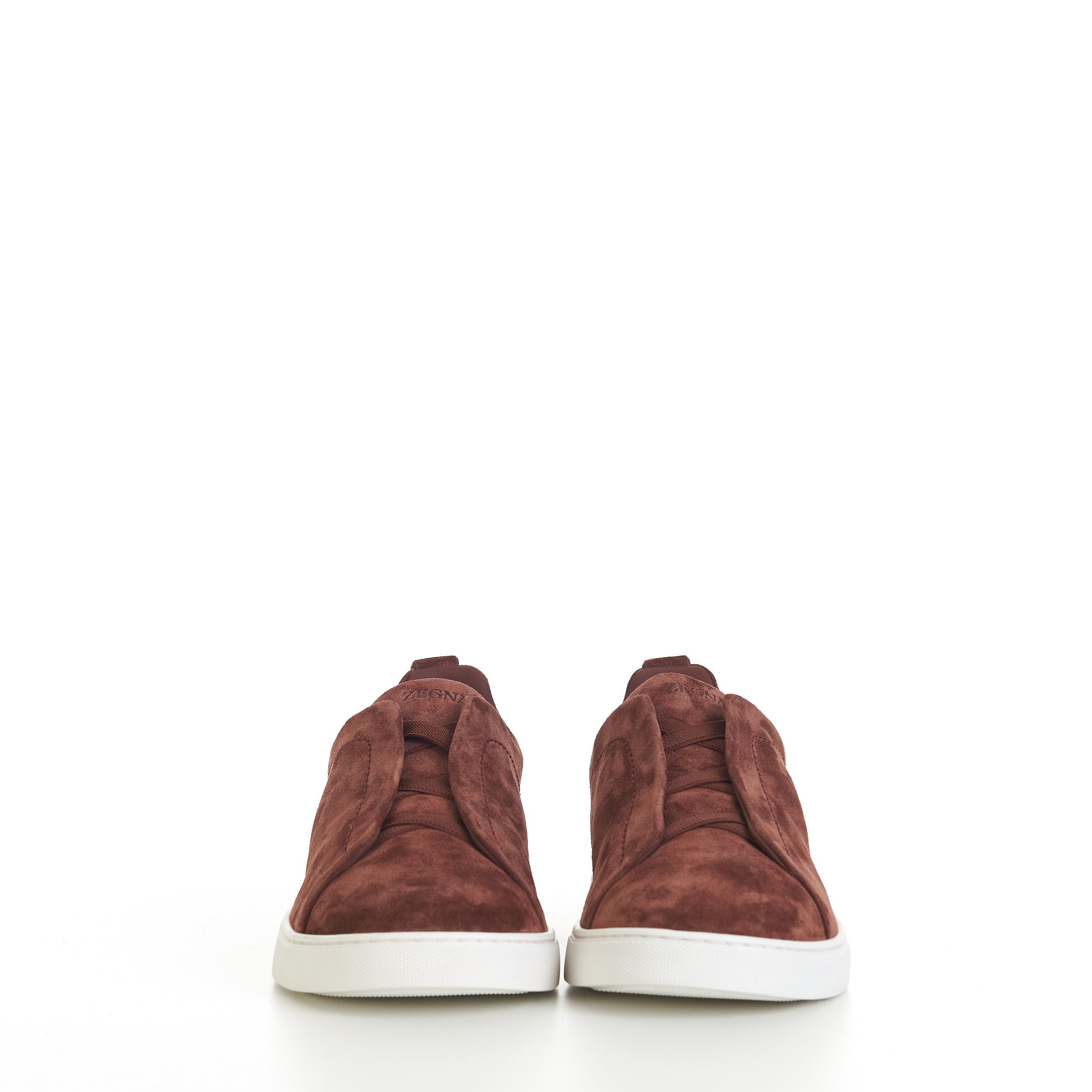 Ermenegildo Zegna Brown Suede Triple Stitch Sneakers Size US 9.5 / EU 42-43 - 2 Thumbnail
