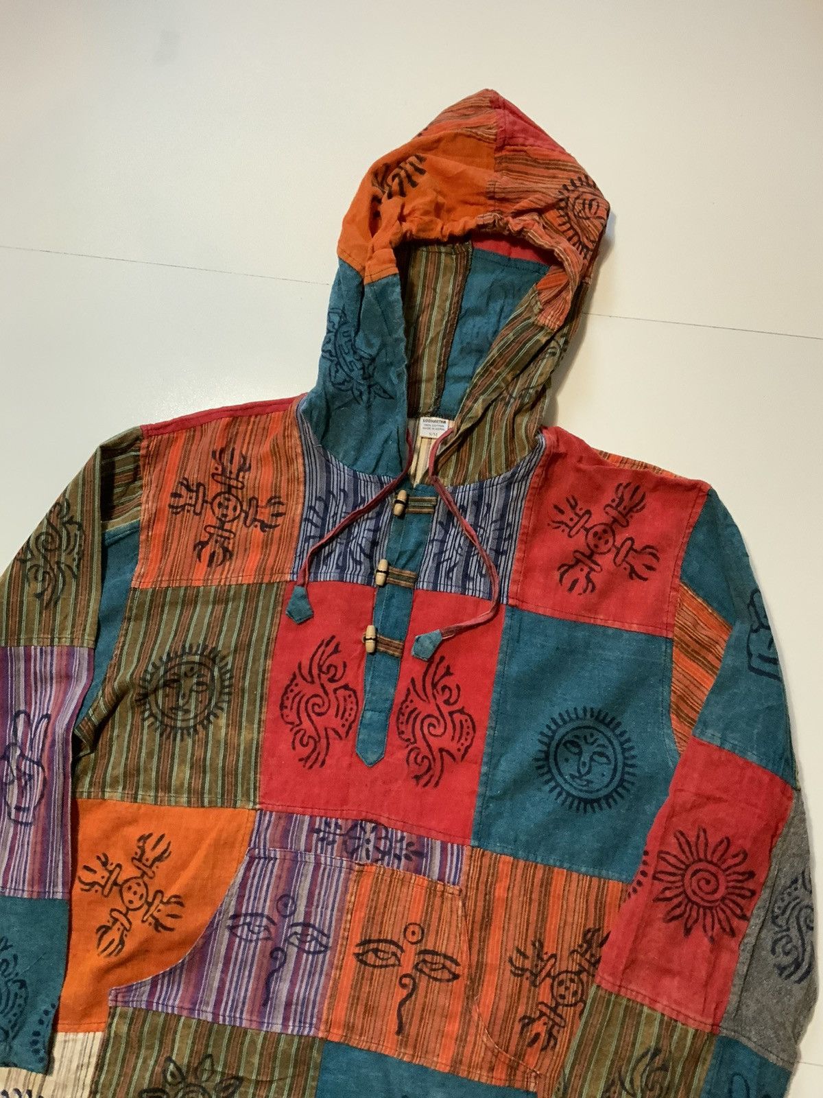 Vintage Siddhartha Souvenir Nepal Boho Patchwork Peace Hoodie Size US M / EU 48-50 / 2 - 3 Thumbnail