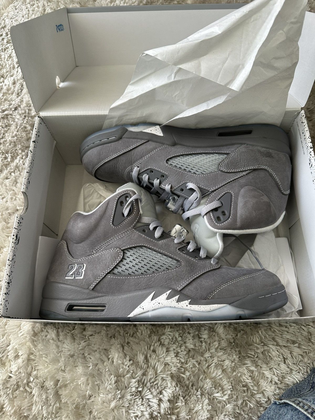 Nike Air Jordan 5 Wolf Grey Retro Size US 11.5 / EU 44-45 - 3 Thumbnail