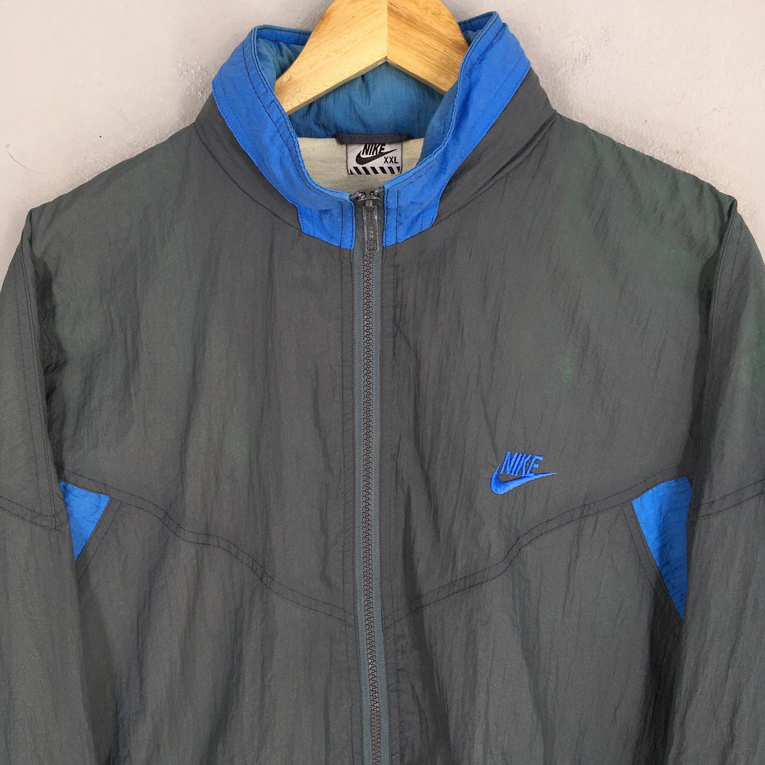 Nike Vintage 90's Nike Swoosh Gray Training Zipper Jacket XXLarge Size US XXL / EU 58 / 5 - 2 Thumbnail