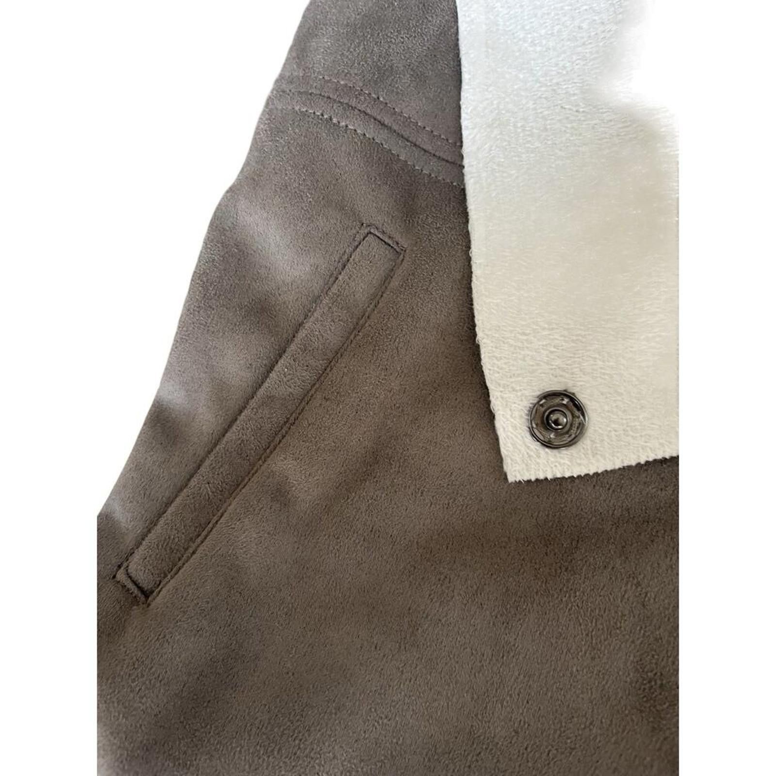 Issey Miyake Stylish Two-Tone Faux Suede Women's Outerwear Jacket Size M / US 6-8 / IT 42-44 - 5 Thumbnail