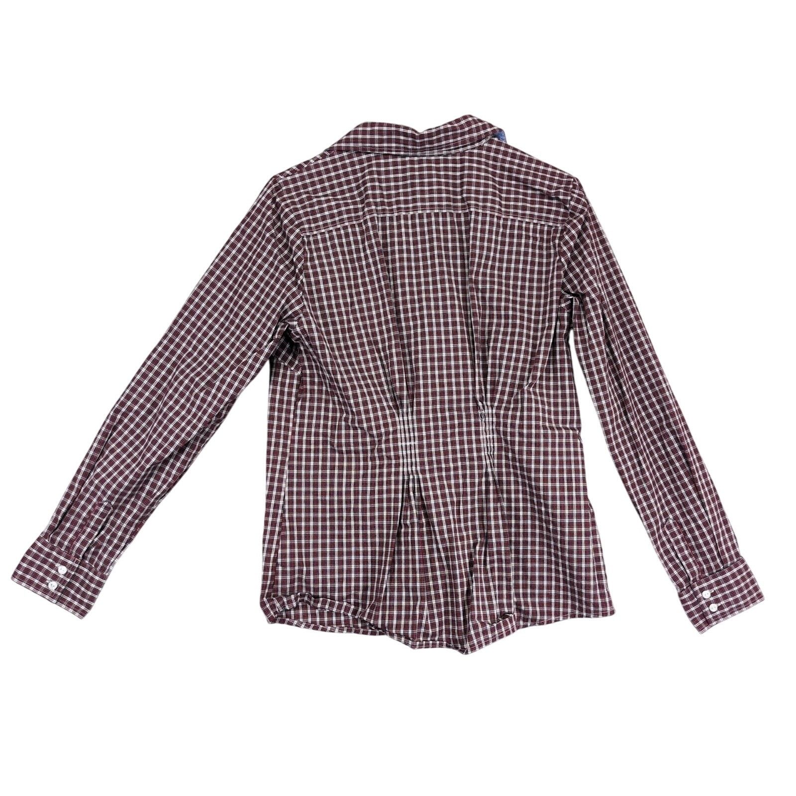 Tommy Hilfiger Tommy Hilfiger Women's L Button Up Ruffle Front Plaid Blouse Size L / US 10 / IT 46 - 3 Thumbnail