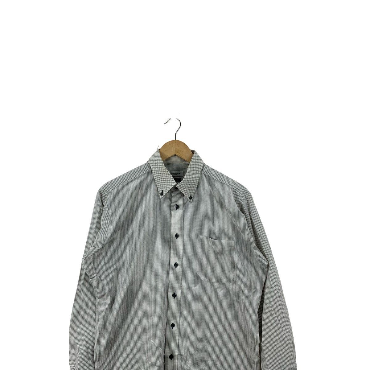 Vintage Vintage Minimal Micro Check Button Down Shirt Grid Pattern Size US L / EU 52-54 / 3 - 2 Thumbnail