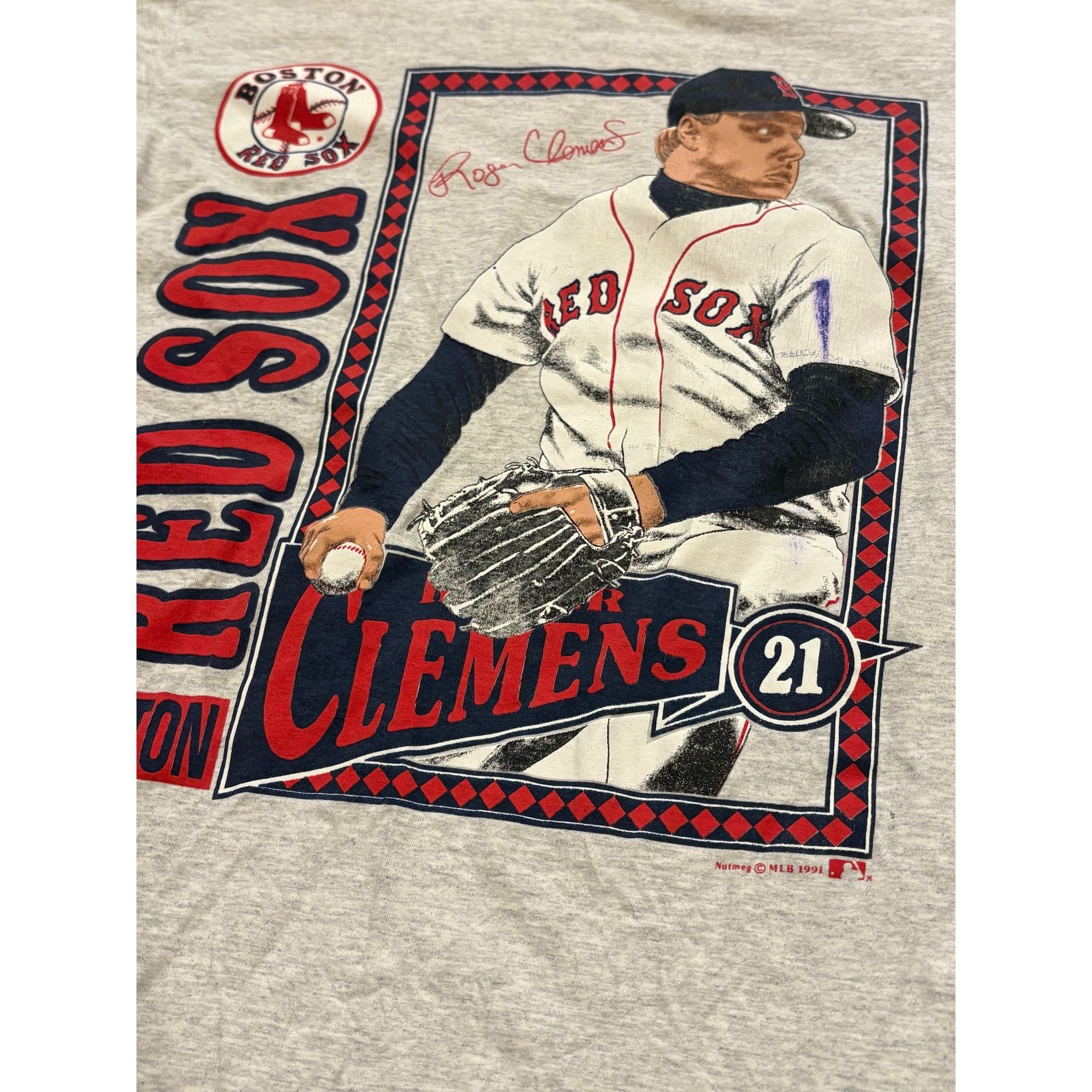 Nutmeg Vintage 1991 Nutmeg Boston Red Sox Roger Clemens Double Side Size US M / EU 48-50 / 2 - 5 Thumbnail