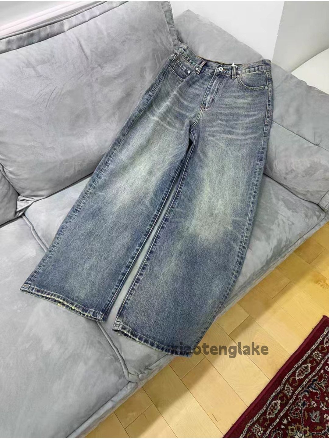 Jean xtl vintage washed faded loose baggy hiphop cargo jeans Size US 34 / EU 50 - 9 Thumbnail