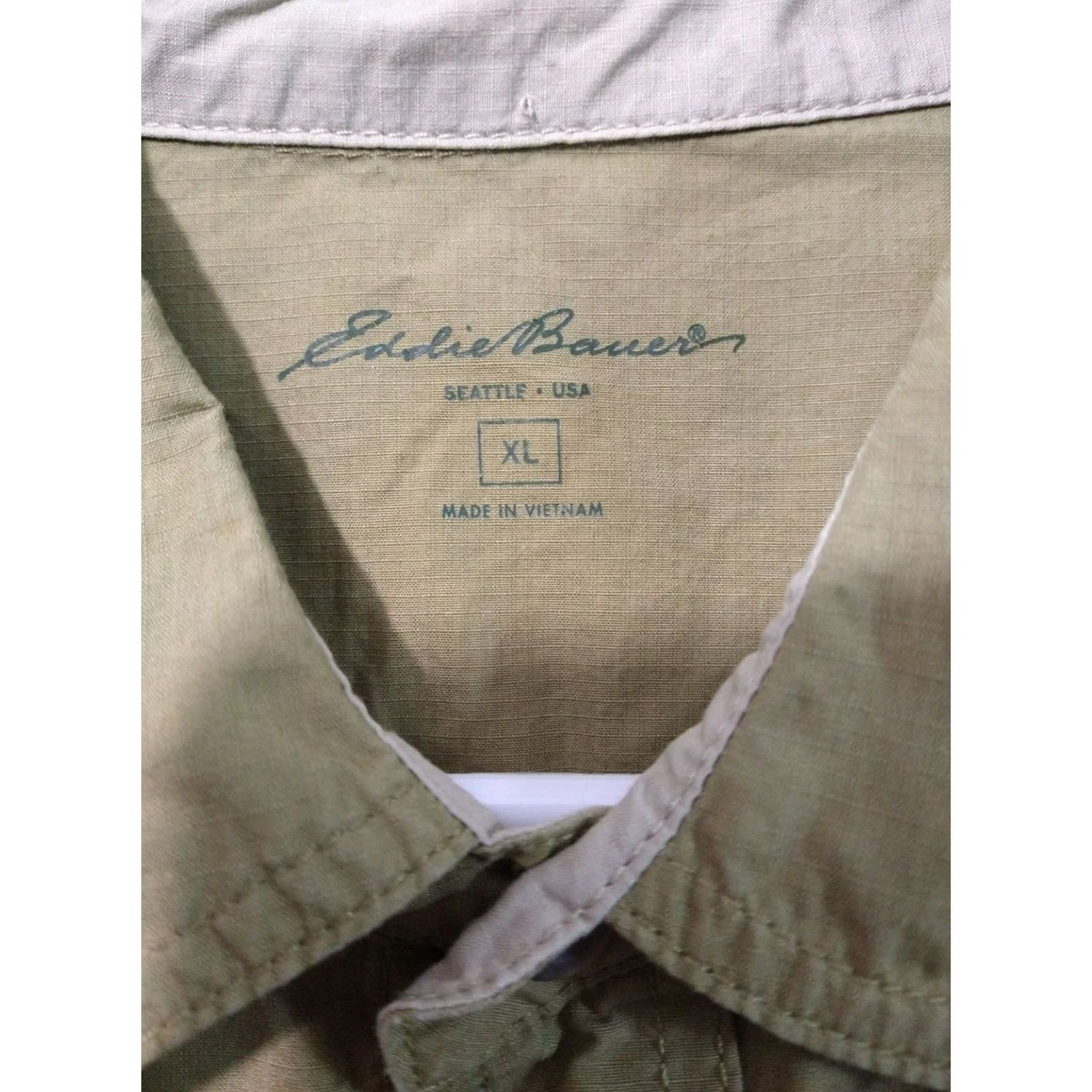 Eddie Bauer Eddie Bauer Shirt Mens XL Green Safari Short Sleeve Ripstop Pockets Cotton Size US XL / EU 56 / 4 - 5 Thumbnail
