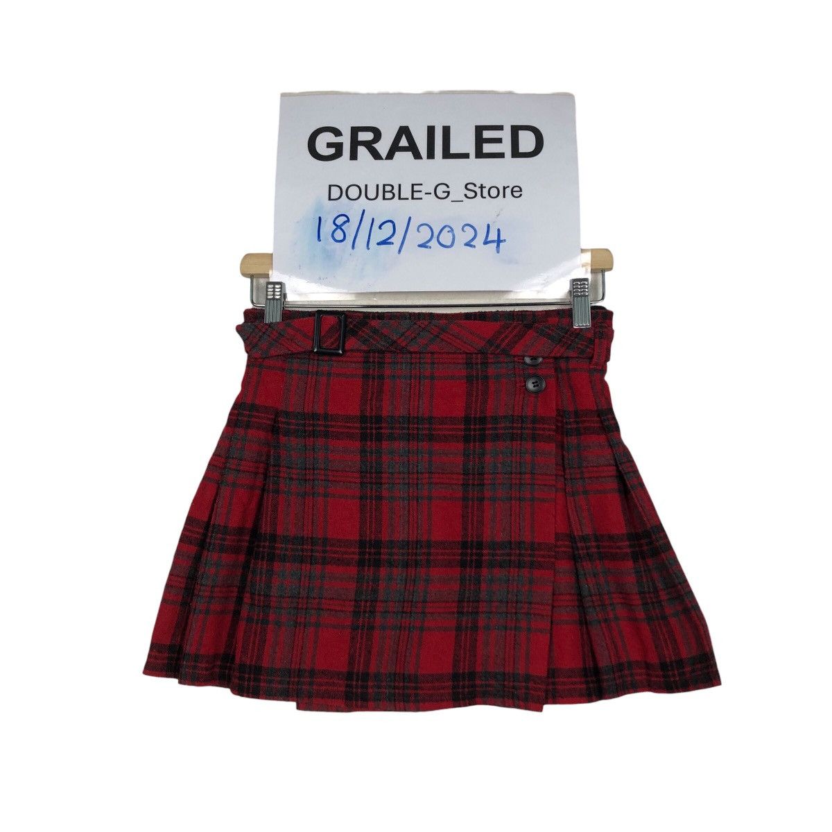 📌Short Skirt Agnes B. Enfant Check Tartan Design Punk Style