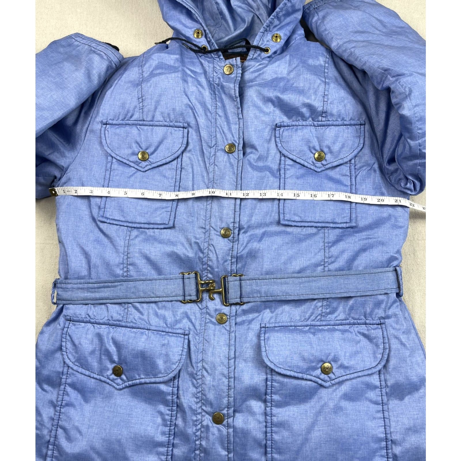 Eddie Bauer VINTAGE Eddie Bauer Down Parka Jacket Coat - Women's L Blue, Hooded Winter Coat, Waist Cinch, Cuff Snaps, Outdoor Apparel - Mens? Womens Size L / US 10 / IT 46 - 6 Thumbnail