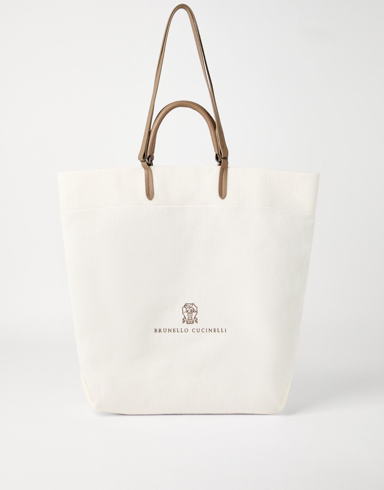 Brunello Cucinelli o1la1rc1a0326 Size: OS / Leather Handbag in White Size ONE SIZE - 1 Thumbnail