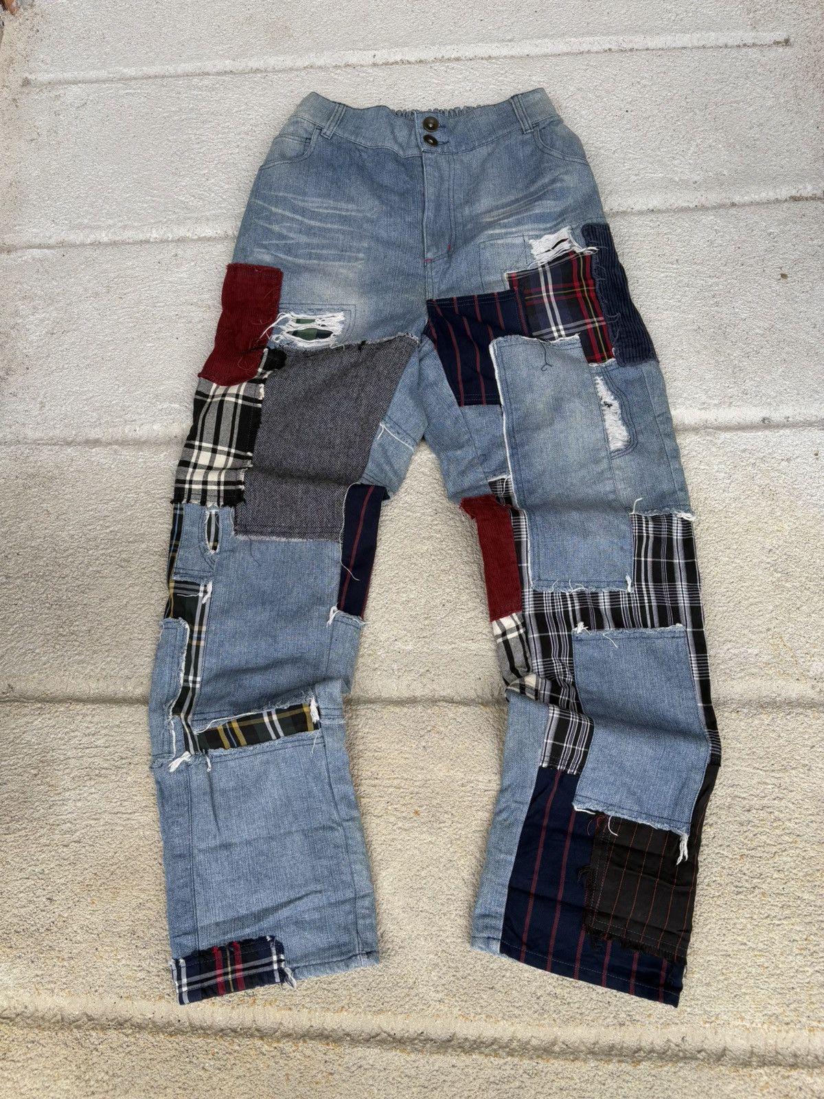 Japanese Brand Japanese Patchwork Denim Kapital Boro Style Elastic Waist Size US 30 / EU 46 - 1 Thumbnail