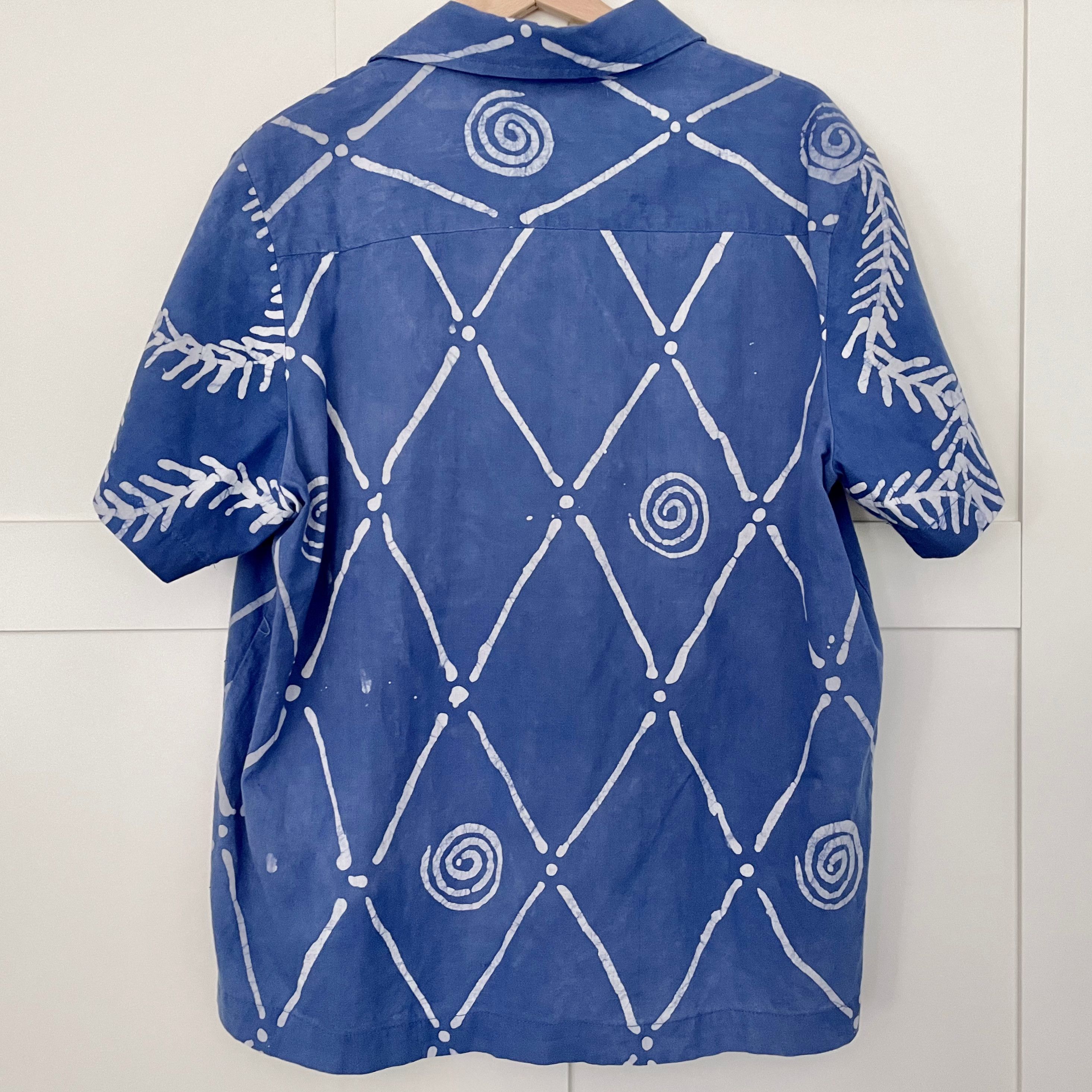 Post-Imperial Post-Imperial Azure Blue ‘Ijebu’ Adire Camp Shirt - L Size US L / EU 52-54 / 3 - 3 Thumbnail