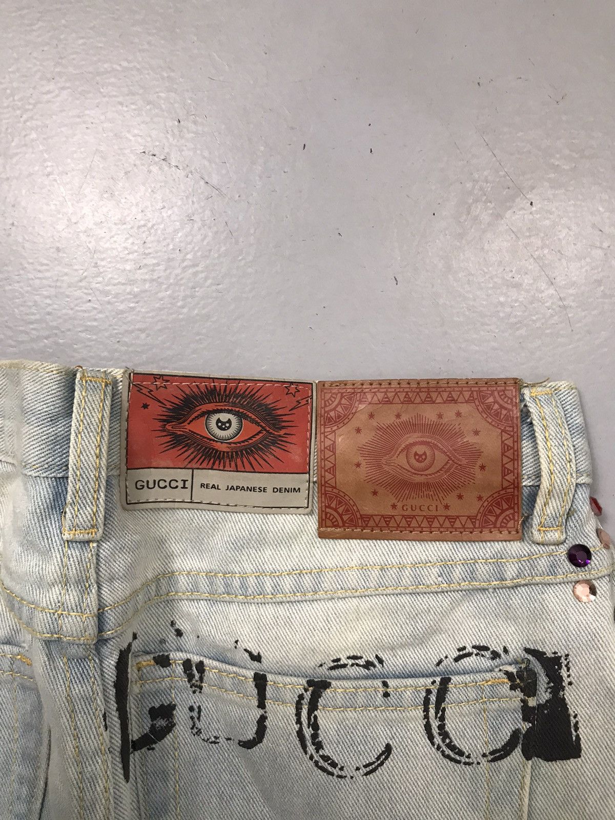 Vintage Vintage women’s gucci inspired studds crystel denim Size 28" / US 6 / IT 42 - 5 Thumbnail
