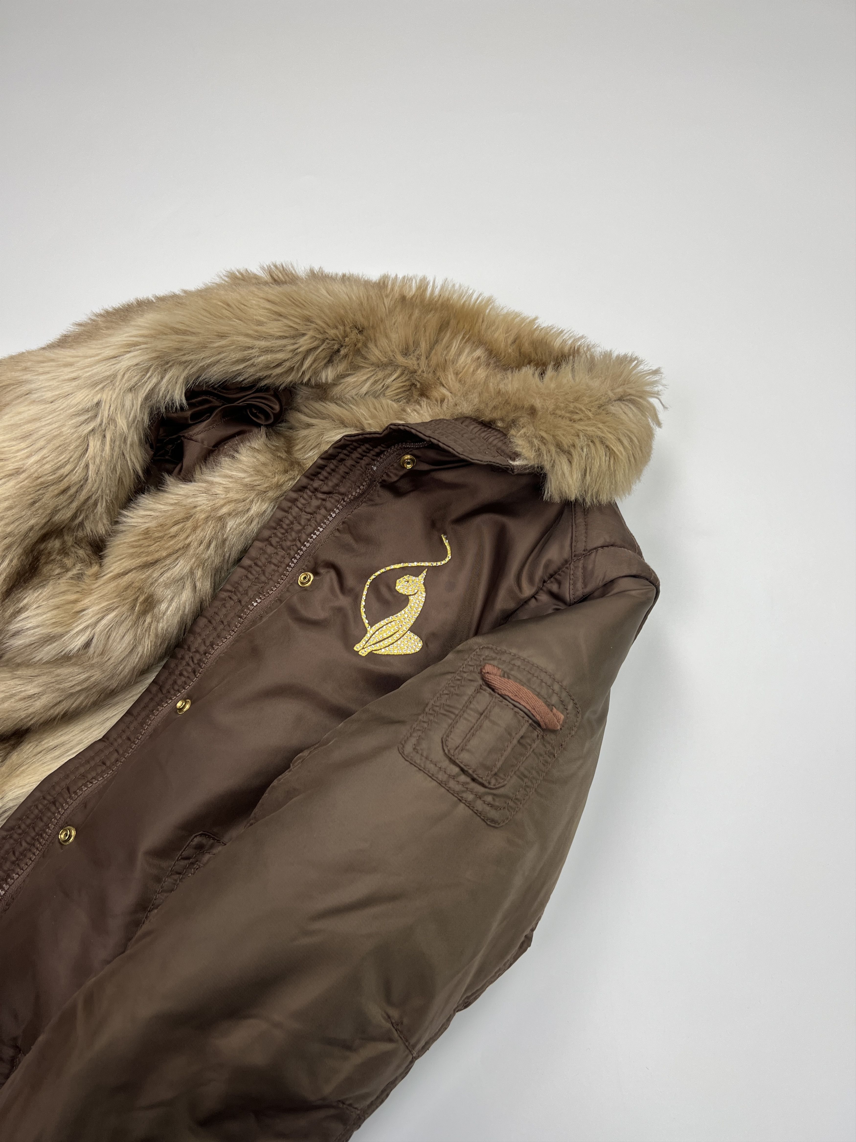 Hysteric Glamour Y2K Style Baby Phat Faux Fur Short Bomber Down Jacket Size S / US 4 / IT 40 - 13 Thumbnail