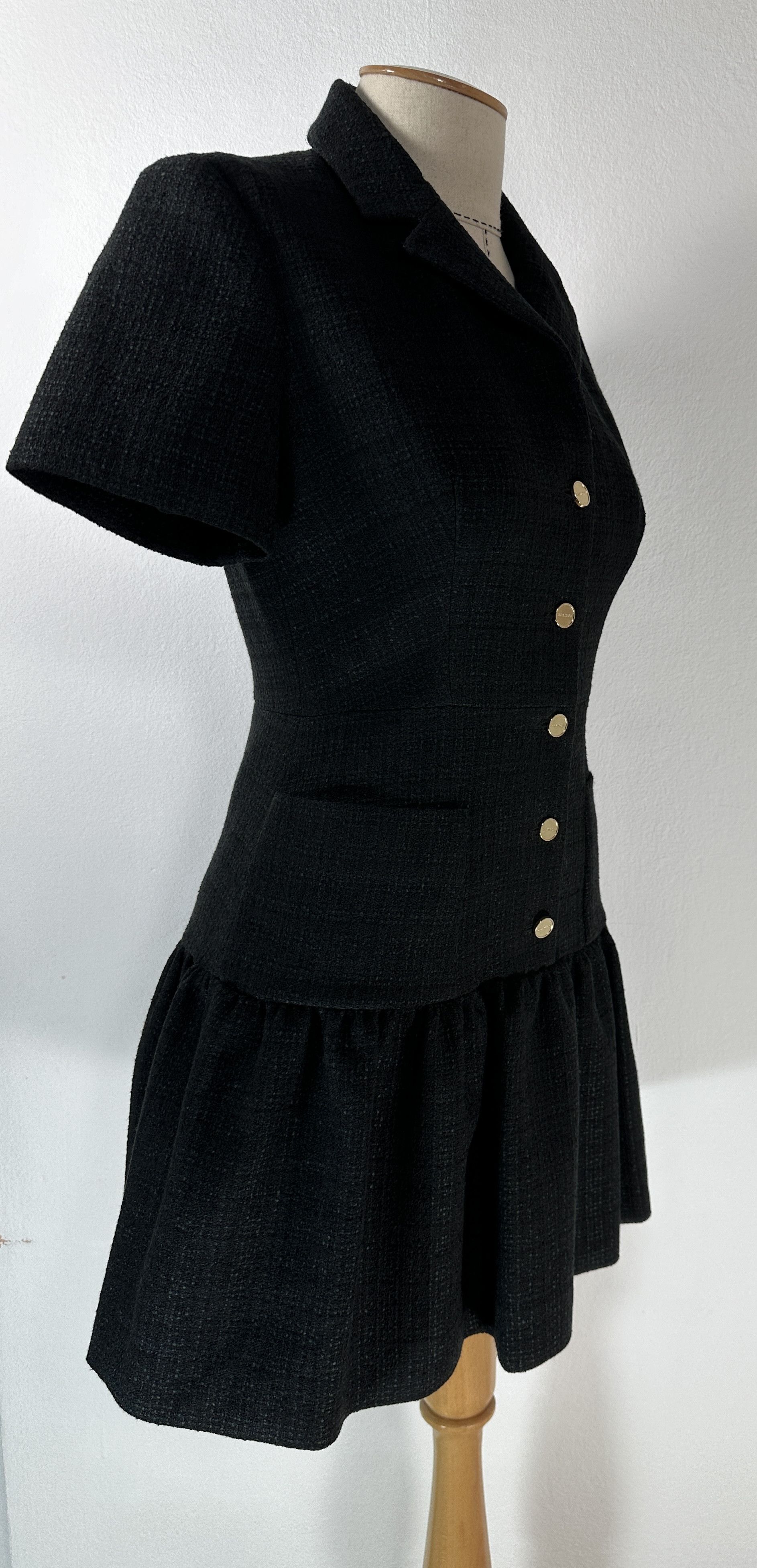 Sandro Black Short Tweed Dress Size S / US 4 / IT 40 - 4 Thumbnail