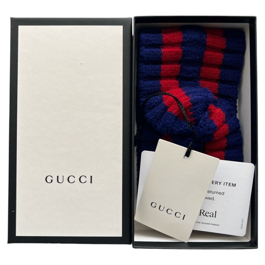 Gucci GUCCI Blue and Red Wool Headband w/ Tags and Box, M57 Size ONE SIZE - 10 Thumbnail