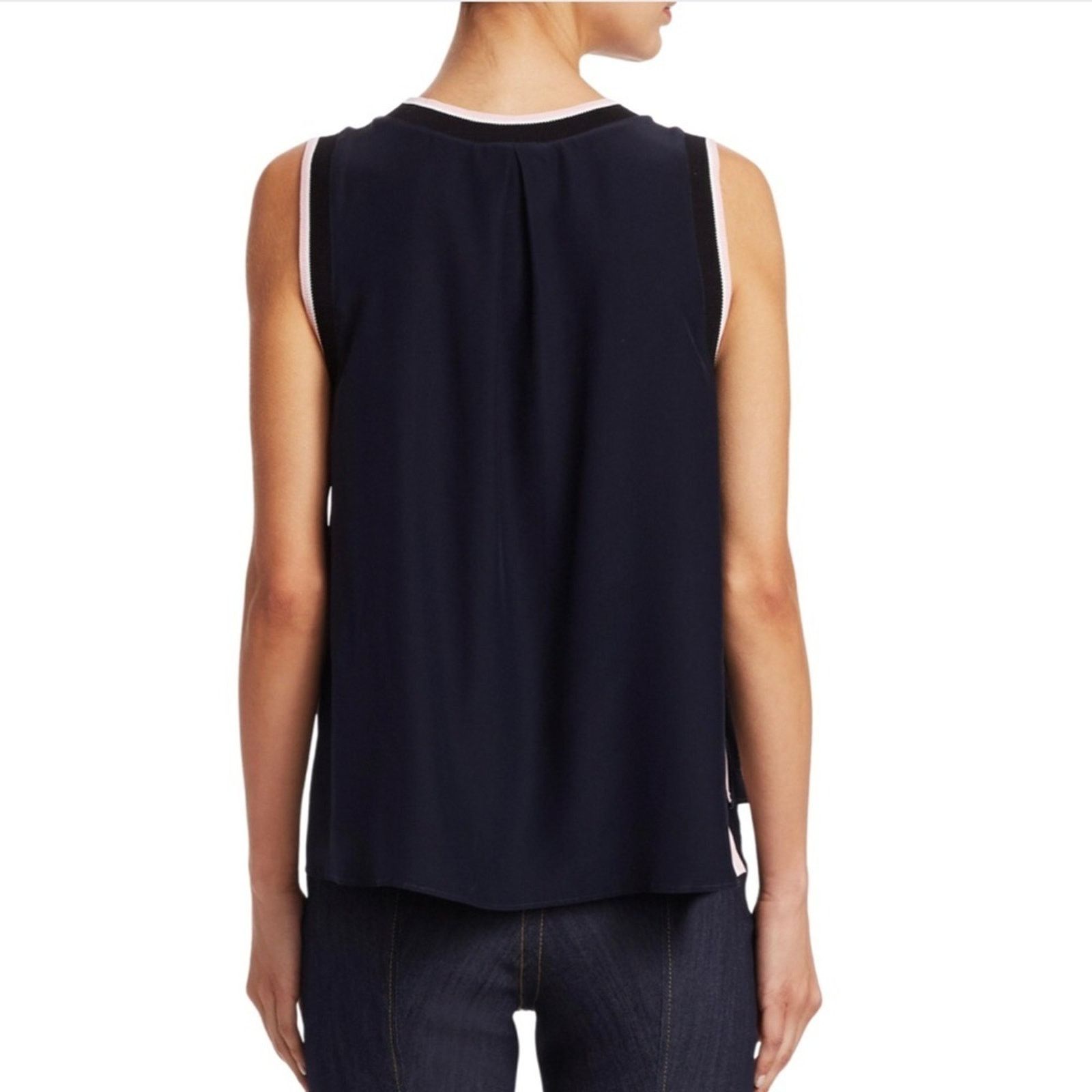 Cinq a Sept New with tags Cinq A Sept Women’s Nicola Striped-Trim Tank Size XS / US 0-2 / IT 36-38 - 2 Thumbnail