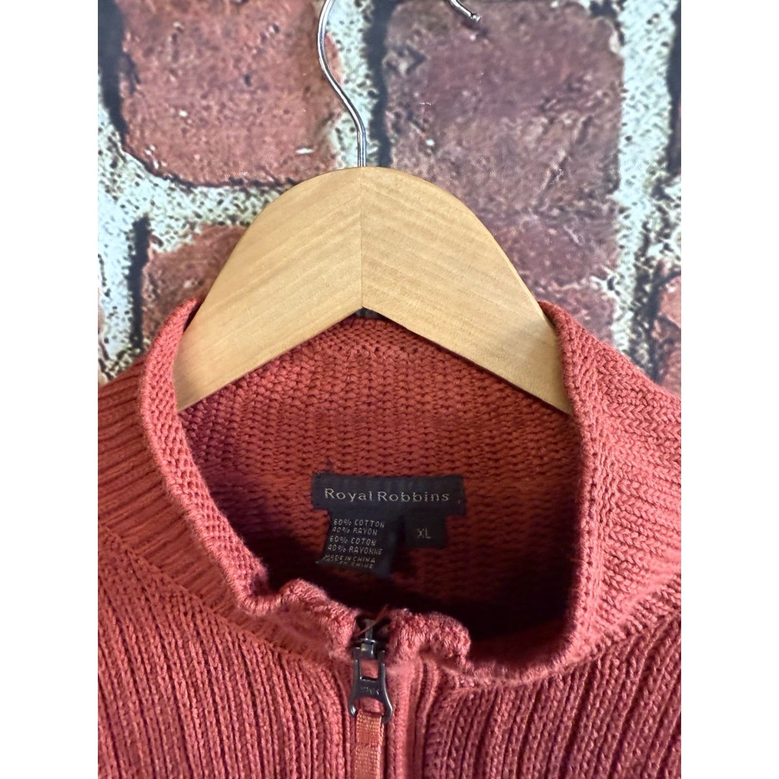 Royal Robbins Royal Robbins Mens Orange 1/4 Zip Knit Pullover Sweatshirt Size XL Size US XL / EU 56 / 4 - 3 Thumbnail
