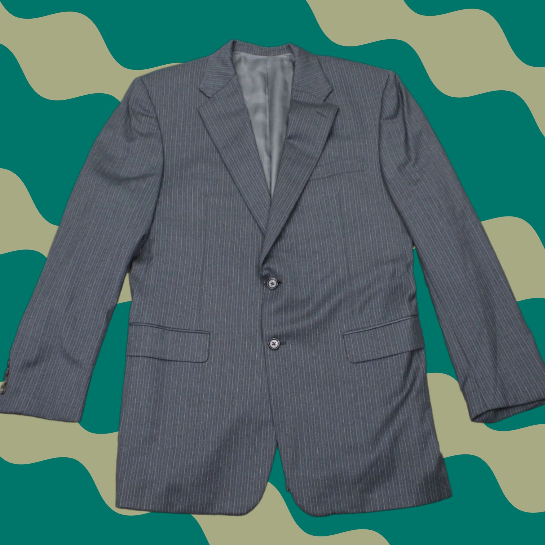 Madison Hickey Freeman Blazer Mens 42 Long Gray Worsted Wool Coat Jacket Size 42R - 1 Thumbnail