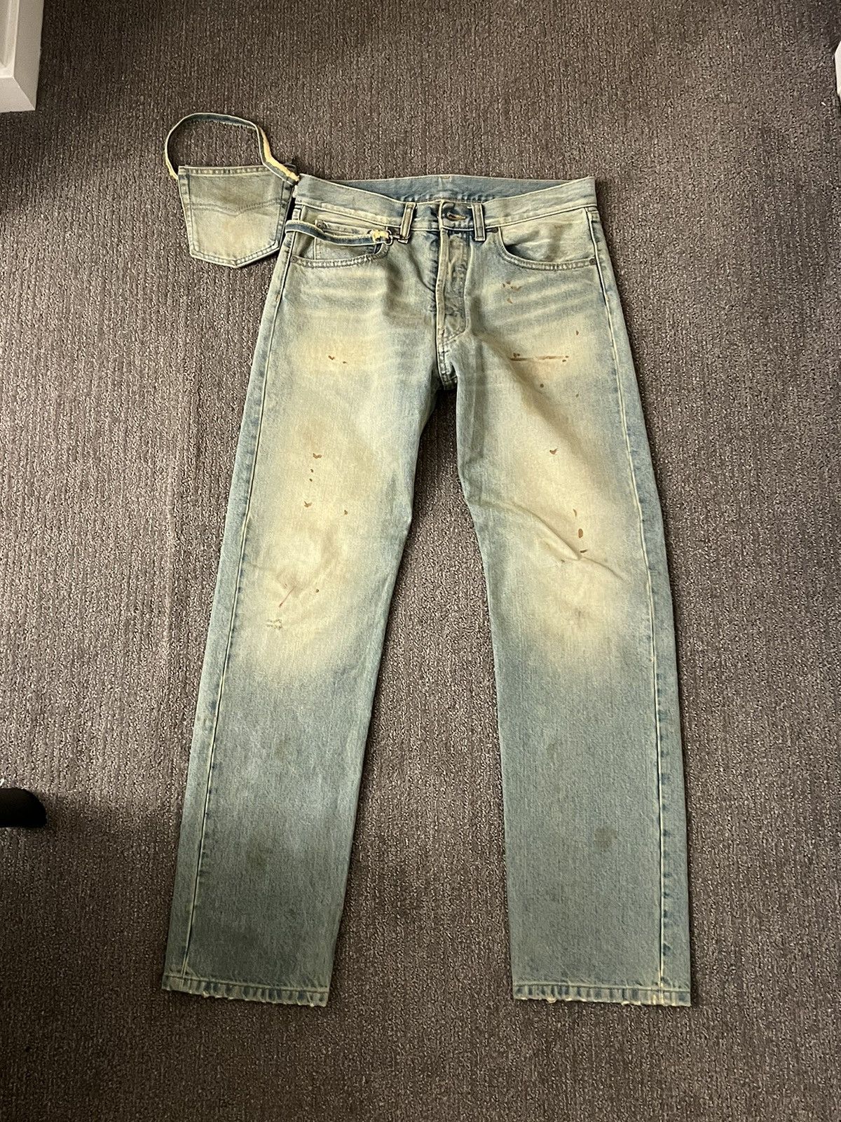 Pre-owned Maison Margiela Dirty Wash Vintage Five Pocket Jeans In