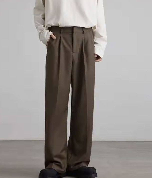 Vintage High Waist Straight Wide Leg Pleated Pants / Trousers Size US 28 / EU 44 - 2 Thumbnail