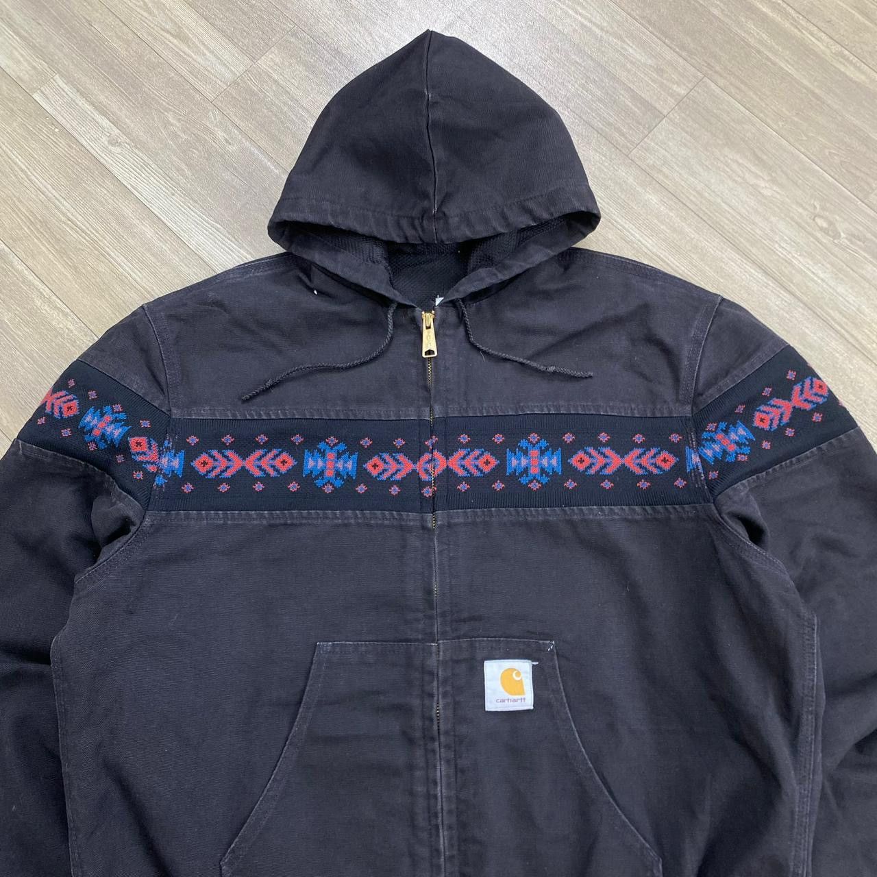 Carhartt 1990s Vintage Carhartt Aztec JR0005 Canvas Zipper Hoodie Size US M / EU 48-50 / 2 - 2 Thumbnail