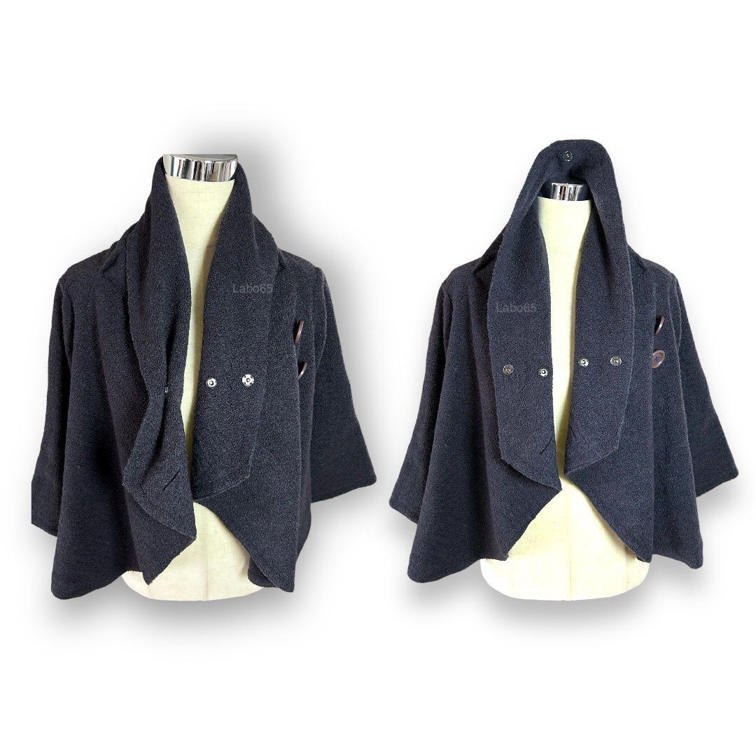 Other POU DOU DOU » 2-Way Wear asymmetrical Cape-Jacket// Navy Size M / US 6-8 / IT 42-44 - 7 Thumbnail