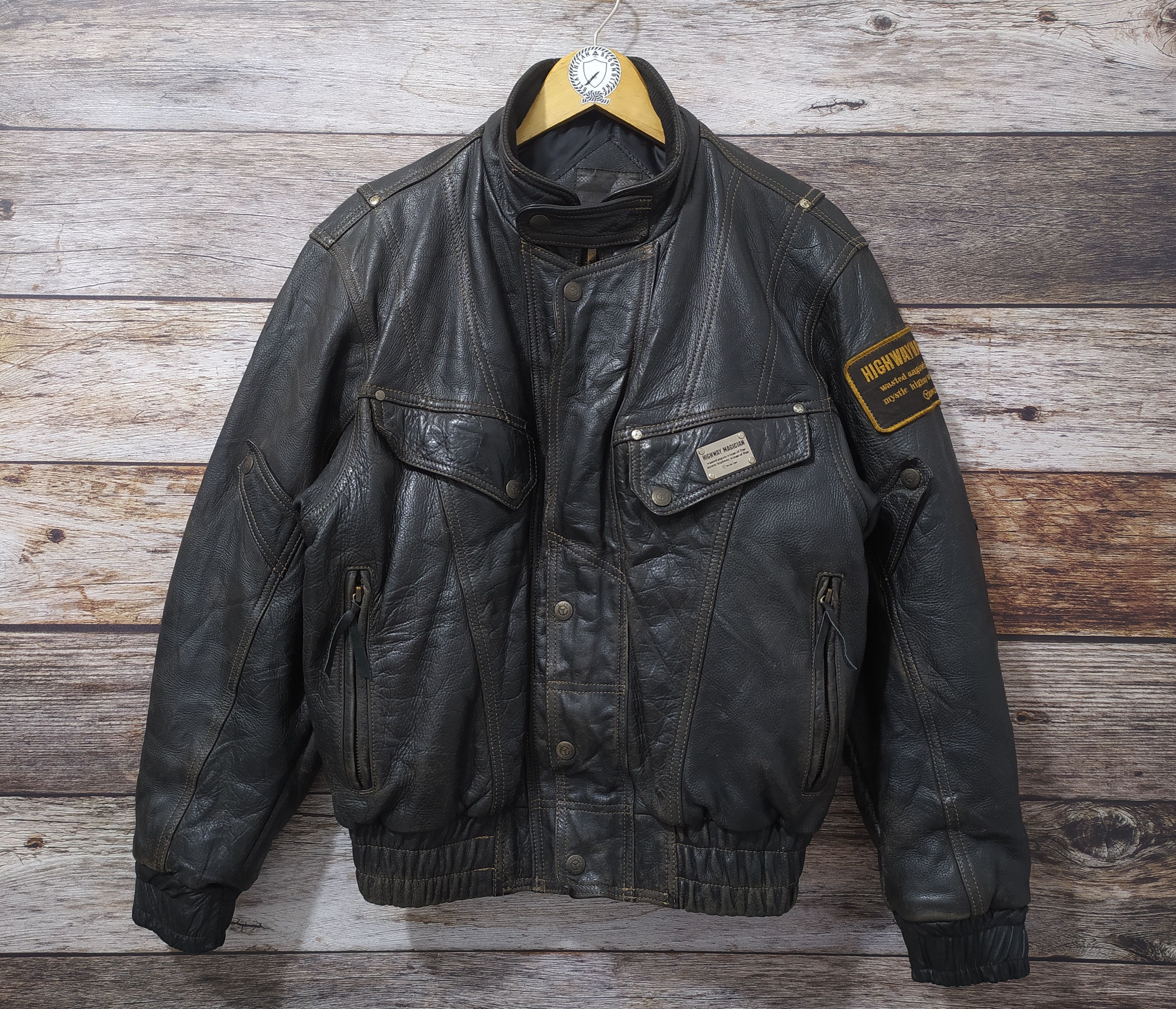 Racing × Vintage × Yellow Corn Vintage Yellow Corn Leather Jacket 