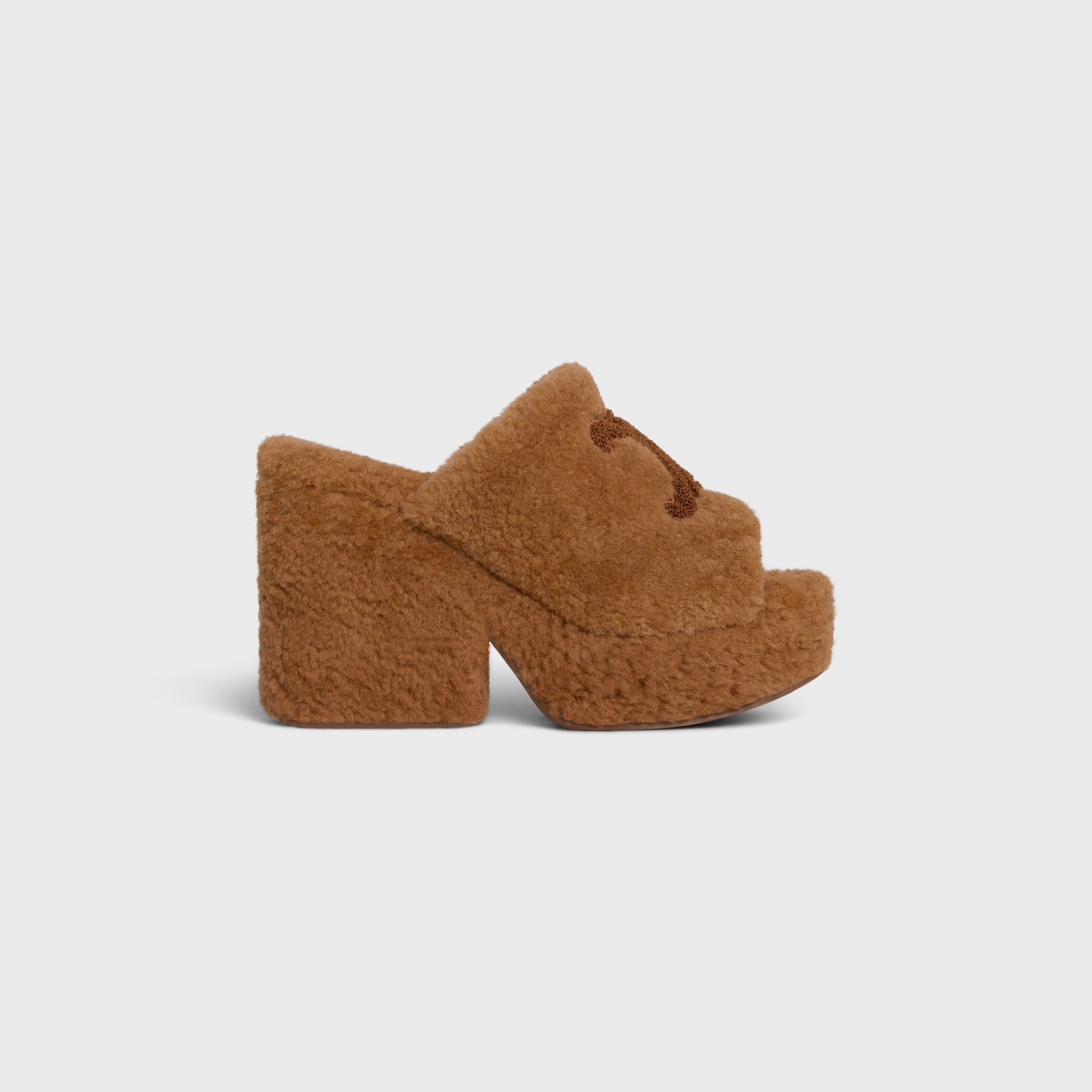 Celine o1bcso1str0925 358065003C Shearling Elena Mules in Brown Size US 8 / IT 38 - 1 Thumbnail